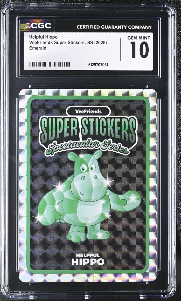 Image for Helpful Hippo | VeeFriends Super Stickers: SS | Emerald | CGC GEM MINT 10