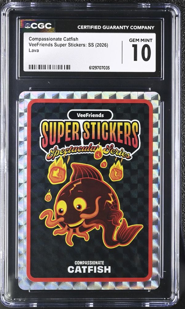 Image for Compassionate Catfish | VeeFriends Super Stickers: SS | Lava | CGC GEM MINT 10