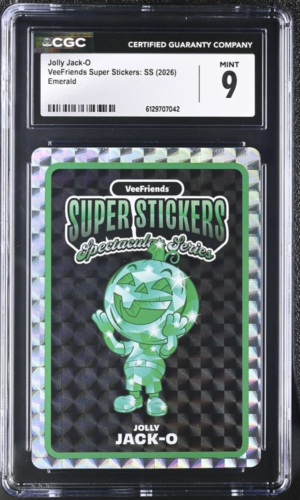 Image for Jolly Jack-O | VeeFriends Super Stickers: SS | Emerald | CGC 9