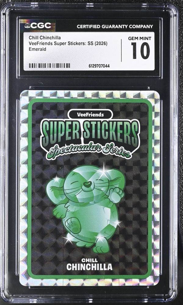 Image for Chill Chinchilla | VeeFriends Super Stickers: SS | Emerald | CGC GEM MINT 10