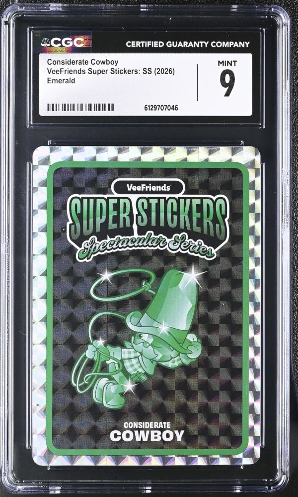 Image for Considerate Cowboy | VeeFriends Super Stickers: SS | Emerald | CGC 9