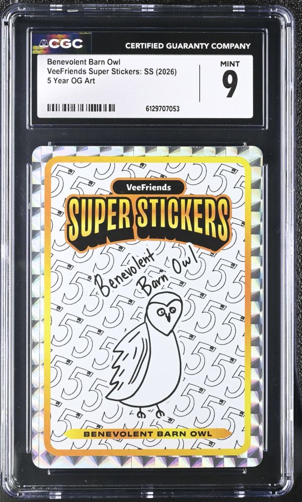 Image for Benevolent Barn Owl | VeeFriends Super Stickers: SS | 5 Year OG Art | CGC 9
