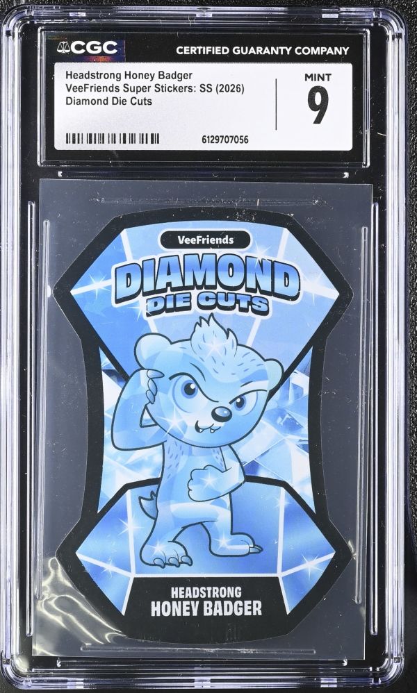 Image for Headstrong Honey Badger | VeeFriends Super Stickers: SS | Diamond Die Cuts | CGC 9
