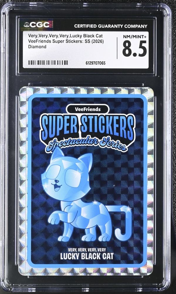 Image for Very,Very,Very,Very,Lucky Black Cat | VeeFriends Super Stickers: SS | Diamond | CGC 8.5