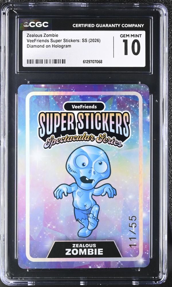 Image for Zealous Zombie | VeeFriends Super Stickers: SS | Diamond on Hologram | CGC GEM MINT 10