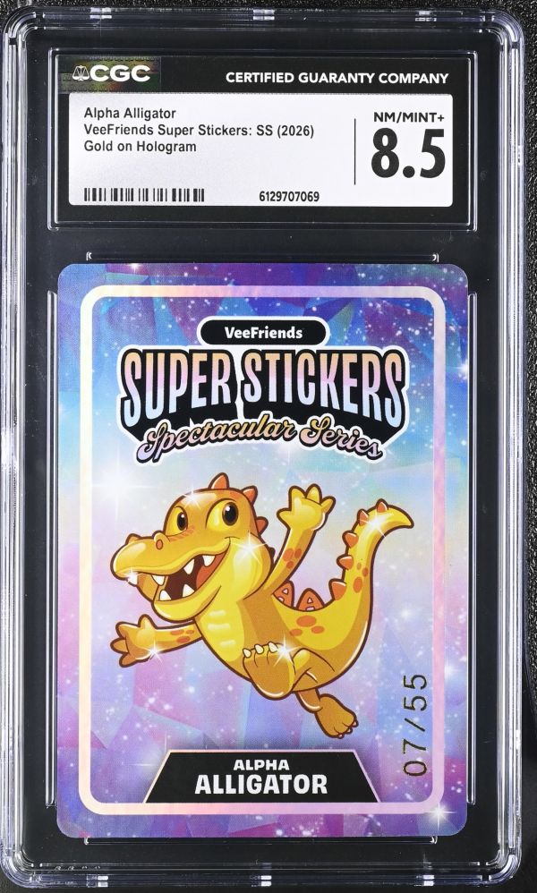 Image for Alpha Alligator | VeeFriends Super Stickers: SS | Gold on Hologram | CGC 8.5