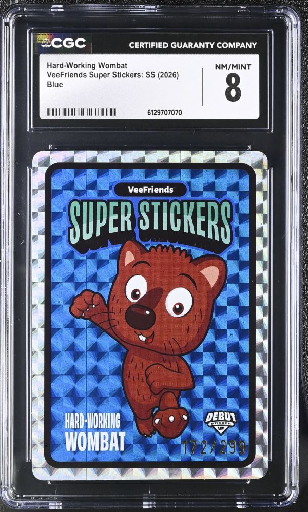 Image for Hard-Working Wombat | VeeFriends Super Stickers: SS | Blue | CGC 8