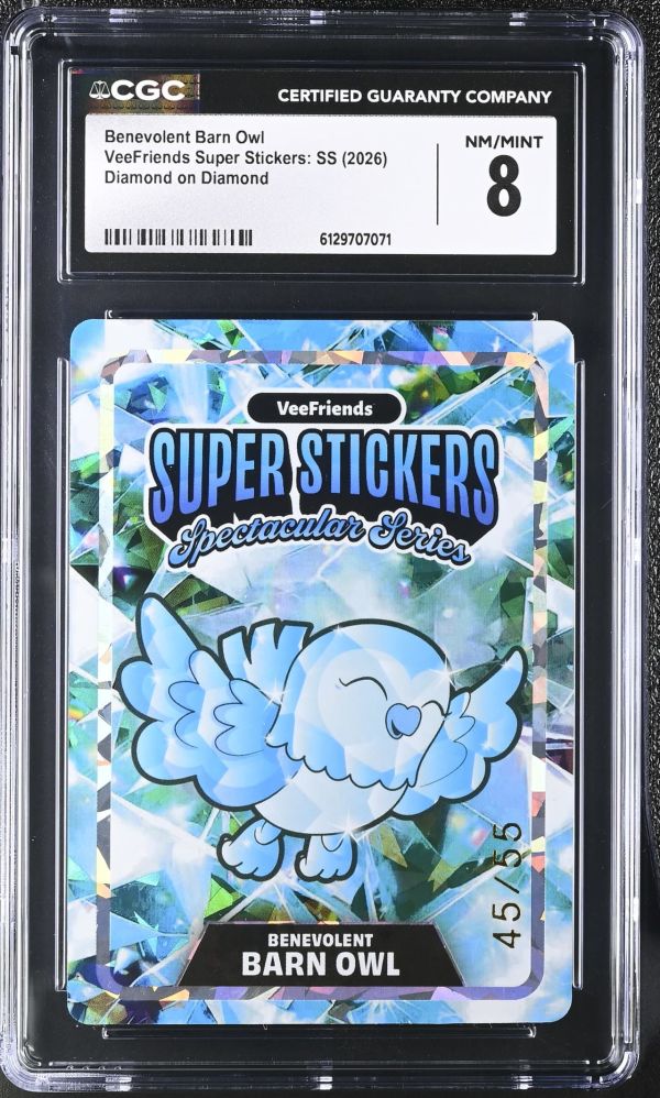 Image for Benevolent Barn Owl | VeeFriends Super Stickers: SS | Diamond on Diamond | CGC 8
