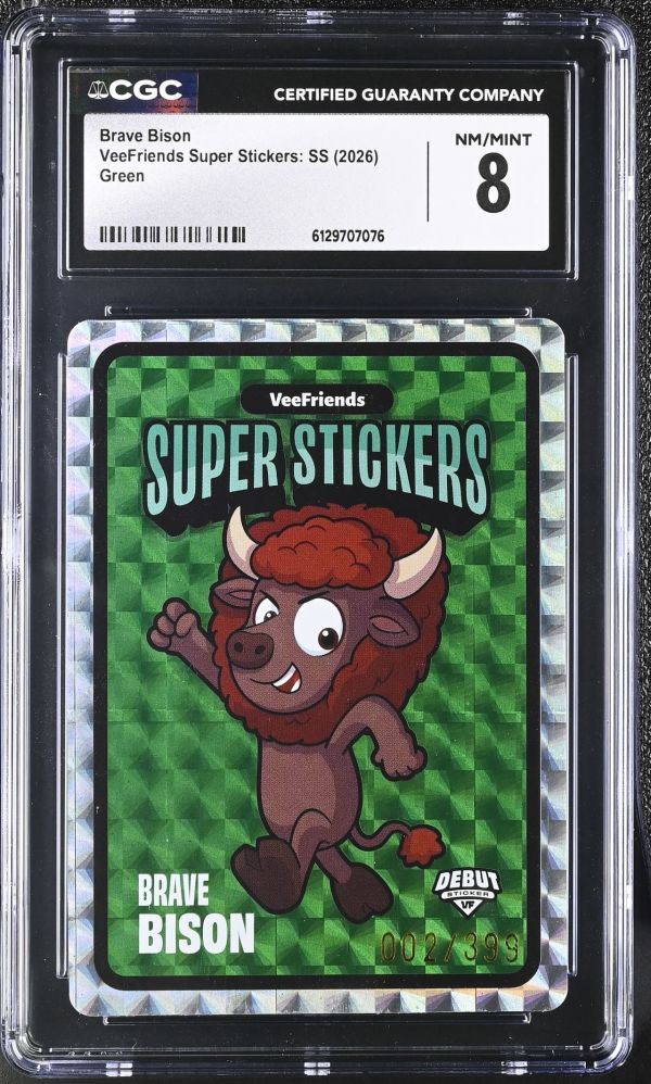 Image for Brave Bison | VeeFriends Super Stickers: SS | Green | CGC 8