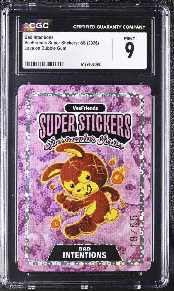 Image for Bad Intentions | VeeFriends Super Stickers: SS | Lava on Bubble Gum | CGC 9