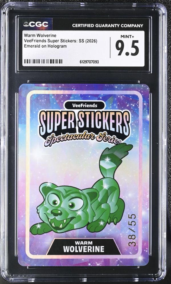 Image for Warm Wolverine | VeeFriends Super Stickers: SS | Emerald on Hologram | CGC MINT+ 9.5