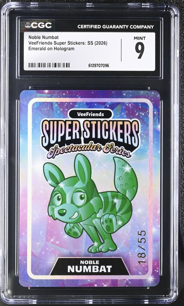 Image for Noble Numbat | VeeFriends Super Stickers: SS | Emerald on Hologram | CGC 9