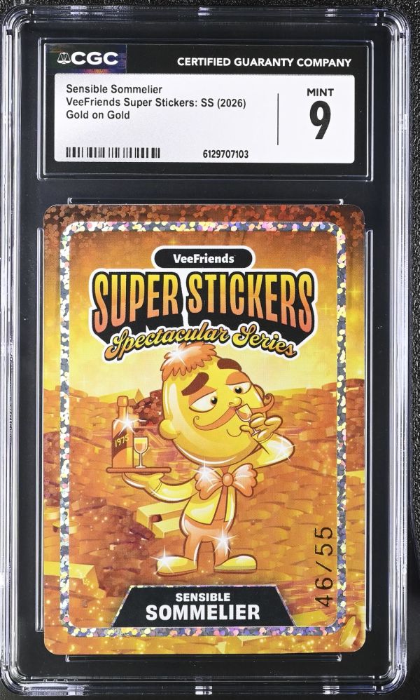 Image for Sensible Sommelier | VeeFriends Super Stickers: SS | Gold on Gold | CGC 9