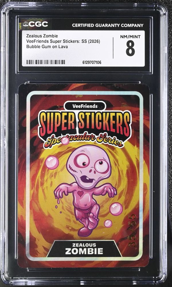 Image for Zealous Zombie | VeeFriends Super Stickers: SS | Bubble Gum on Lava | CGC 8
