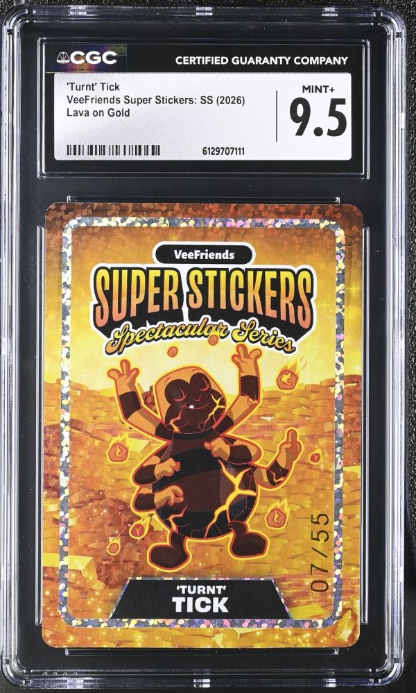 Image for 'Turnt' Tick | VeeFriends Super Stickers: SS | Lava on Gold | CGC MINT+ 9.5