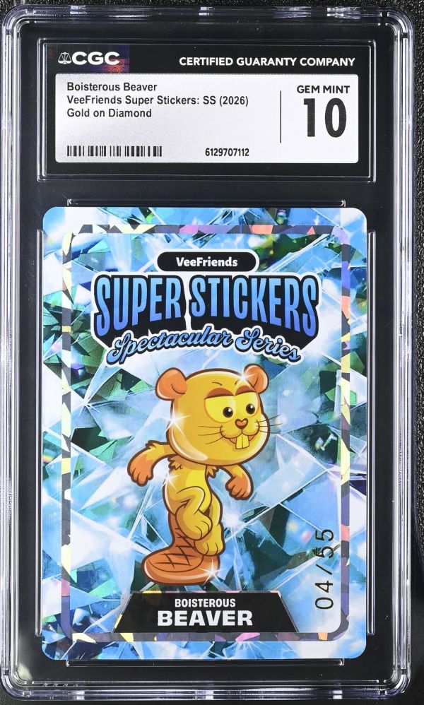 Image for Boisterous Beaver | VeeFriends Super Stickers: SS | Gold on Diamond | CGC GEM MINT 10