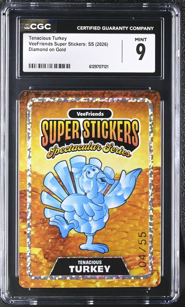Image for Tenacious Turkey | VeeFriends Super Stickers: SS | Diamond on Gold | CGC 9