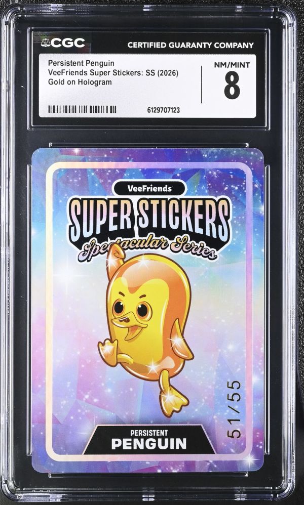 Image for Persistent Penguin | VeeFriends Super Stickers: SS | Gold on Hologram | CGC 8