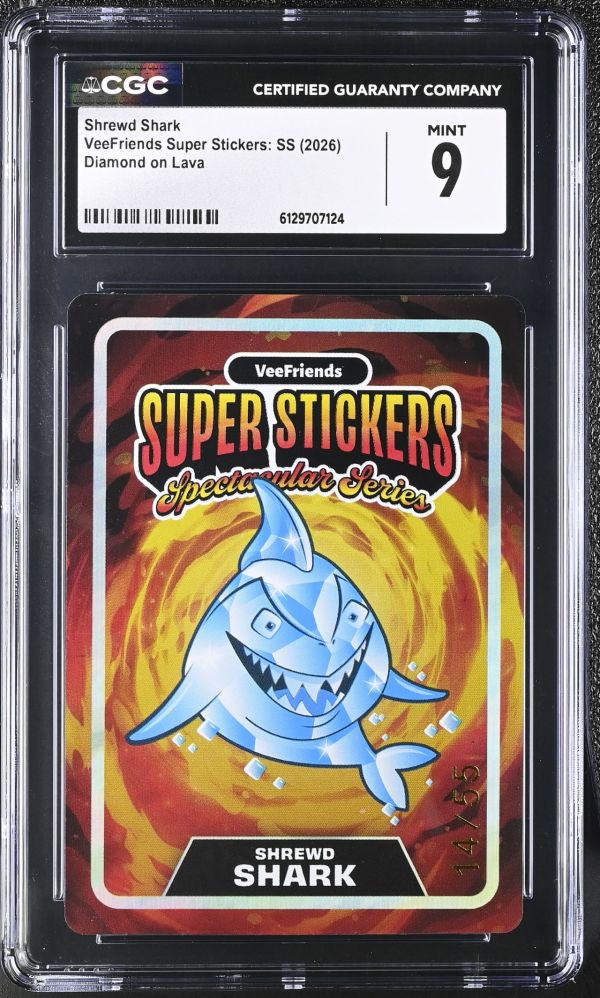 Image for Shrewd Shark | VeeFriends Super Stickers: SS | Diamond on Lava | CGC 9