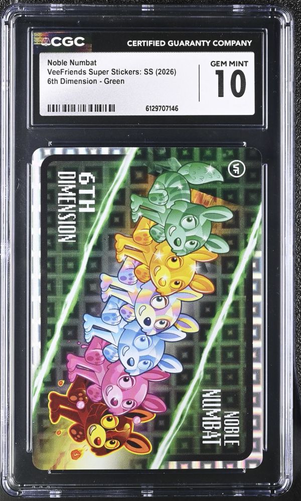 Image for Noble Numbat | VeeFriends Super Stickers: SS | 6th Dimension, Green | CGC GEM MINT 10