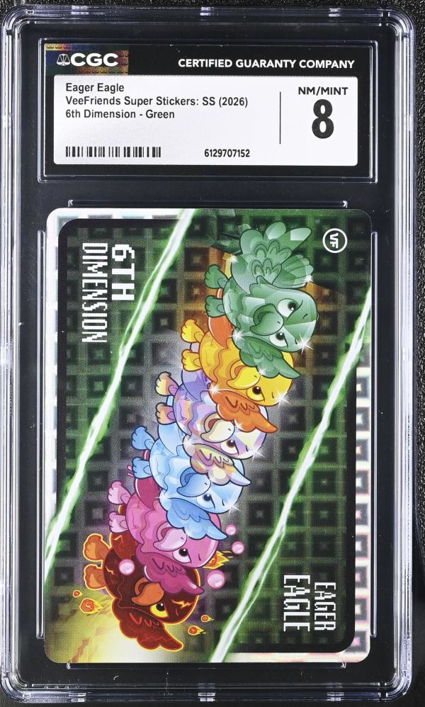 Image for Eager Eagle | VeeFriends Super Stickers: SS | 6th Dimension, Green | CGC 8