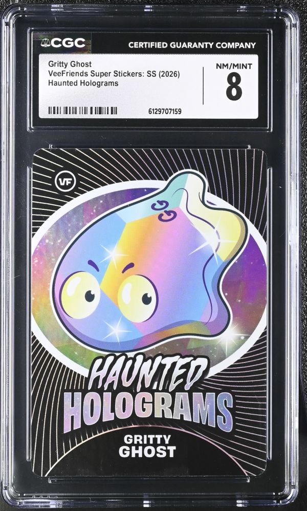 Image for Gritty Ghost | VeeFriends Super Stickers: SS | Haunted Holograms | CGC 8