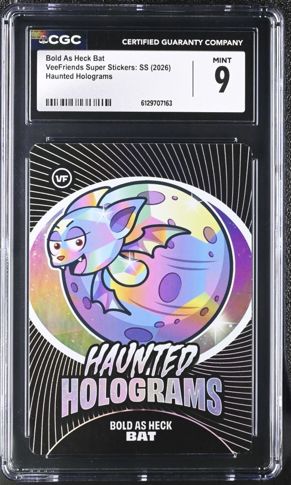Image for Bold As Heck Bat | VeeFriends Super Stickers: SS | Haunted Holograms | CGC 9