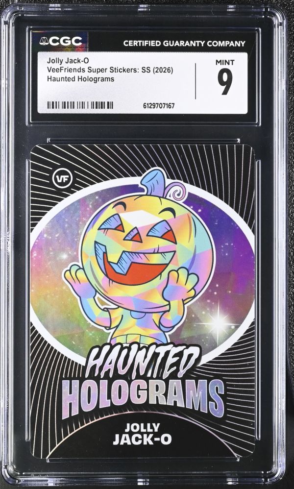 Image for Jolly Jack-O | VeeFriends Super Stickers: SS | Haunted Holograms | CGC 9
