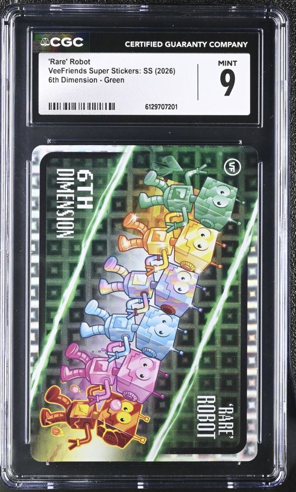 Image for 'Rare' Robot | VeeFriends Super Stickers: SS | 6th Dimension, Green | CGC 9