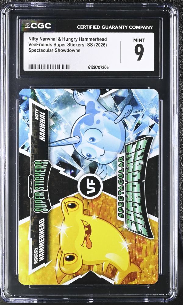 Image for Nifty Narwhal & Hungry Hammerhead | VeeFriends Super Stickers: SS | Spectacular Showdowns | CGC 9