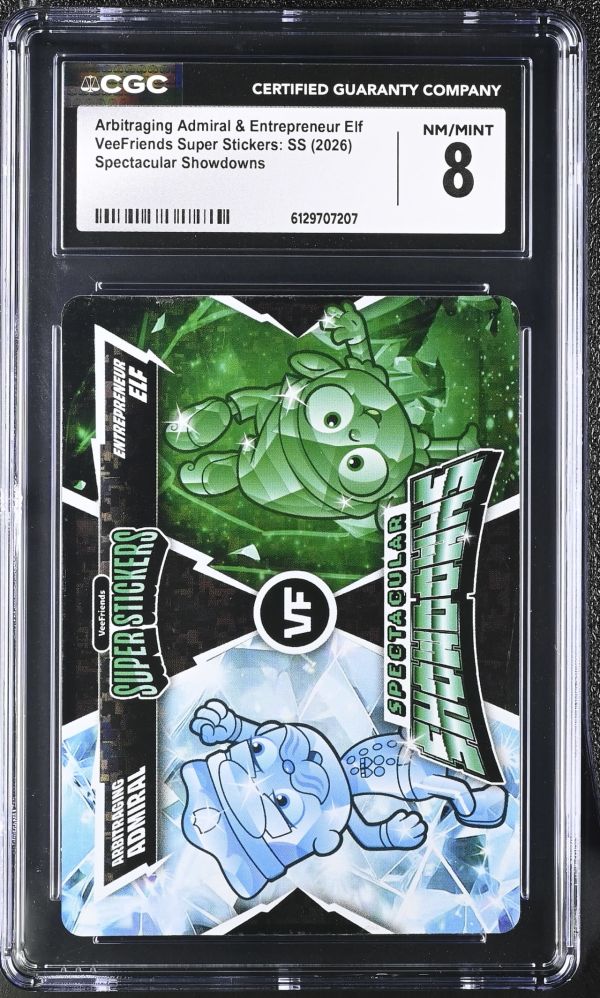 Image for Arbitraging Admiral & Entrepreneur Elf | VeeFriends Super Stickers: SS | Spectacular Showdowns | CGC 8
