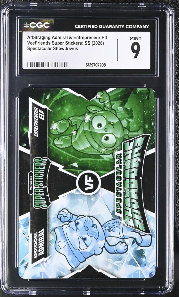 Image for Arbitraging Admiral & Entrepreneur Elf | VeeFriends Super Stickers: SS | Spectacular Showdowns | CGC 9