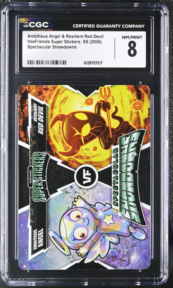 Image for Ambitious Angel & Resilient Red Devil | VeeFriends Super Stickers: SS | Spectacular Showdowns | CGC 8