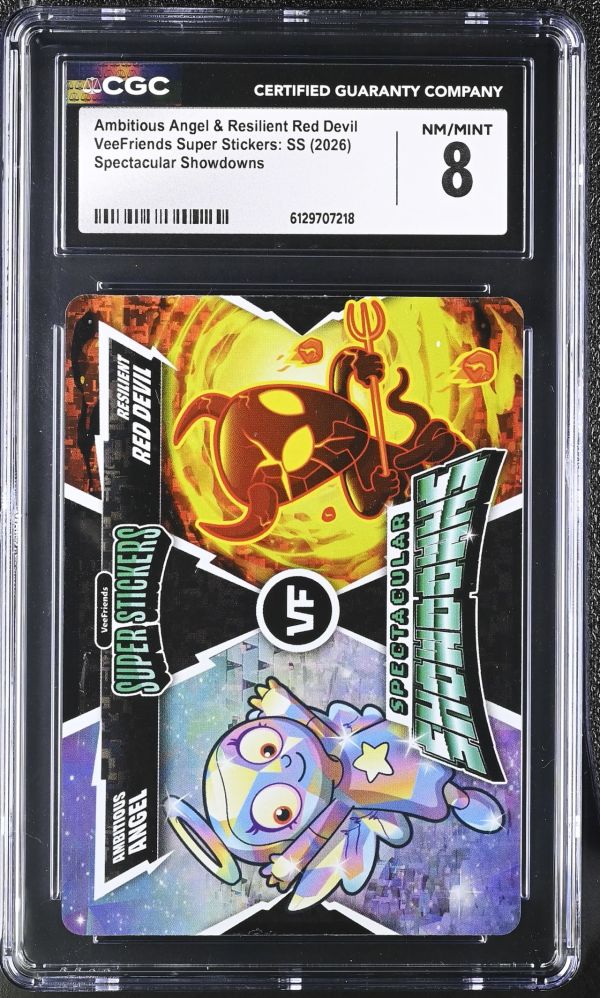 Image for Ambitious Angel & Resilient Red Devil | VeeFriends Super Stickers: SS | Spectacular Showdowns | CGC 8