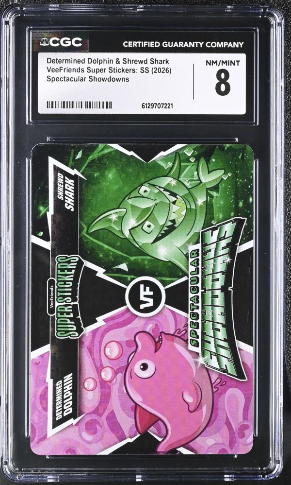 Image for Determined Dolphin & Shrewd Shark | VeeFriends Super Stickers: SS | Spectacular Showdowns | CGC 8