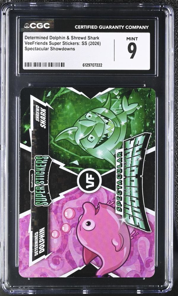 Image for Determined Dolphin & Shrewd Shark | VeeFriends Super Stickers: SS | Spectacular Showdowns | CGC 9
