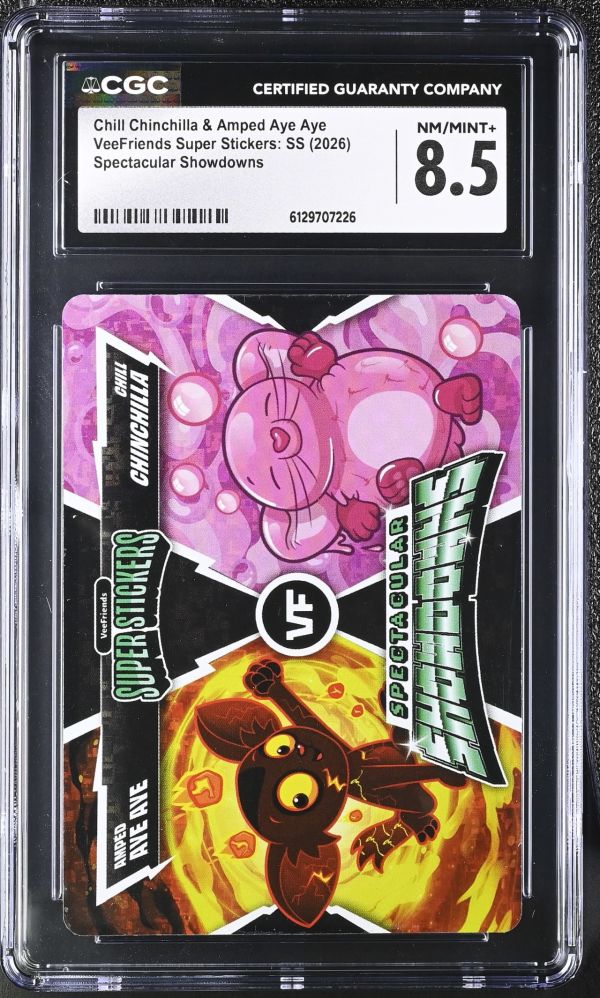 Image for Chill Chinchilla & Amped Aye Aye | VeeFriends Super Stickers: SS | Spectacular Showdowns | CGC 8.5