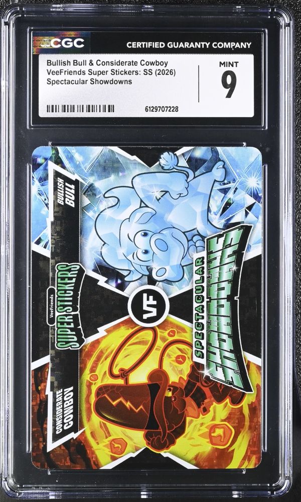 Image for Bullish Bull & Considerate Cowboy | VeeFriends Super Stickers: SS | Spectacular Showdowns | CGC 9