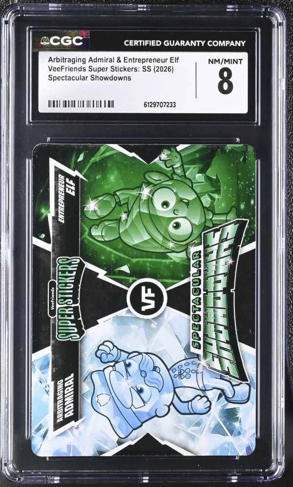 Image for Arbitraging Admiral & Entrepreneur Elf | VeeFriends Super Stickers: SS | Spectacular Showdowns | CGC 8