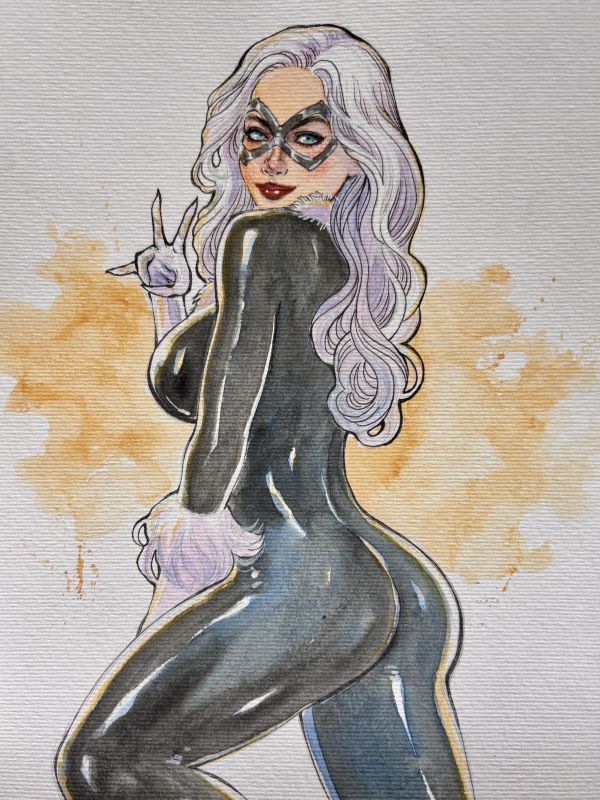 Image for Black Cat Pin Up 9x12