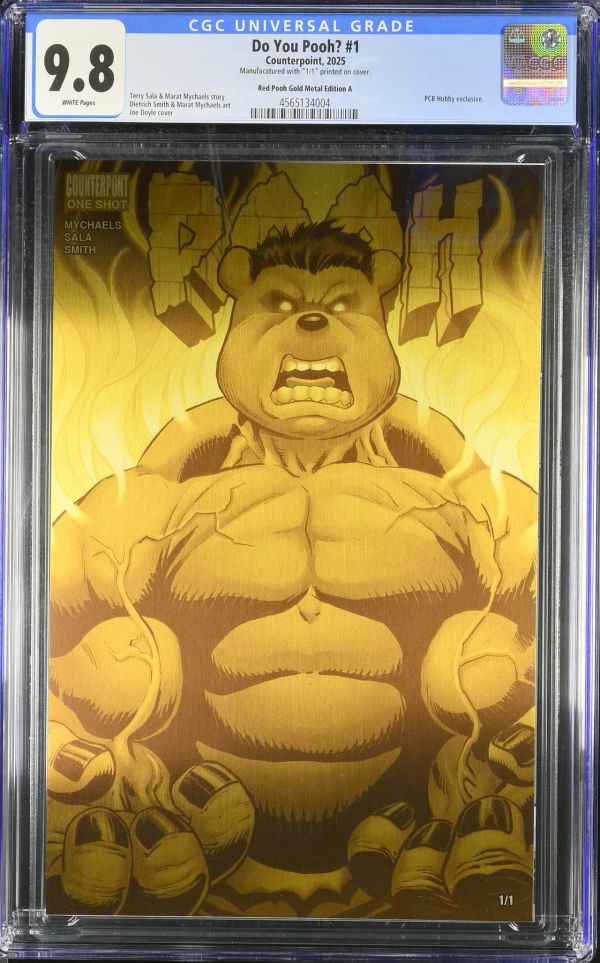 Image for Do You Pooh? #1 Red Pooh Gold Metal Edition A CGC 9.8 (Red Hulk Homage)