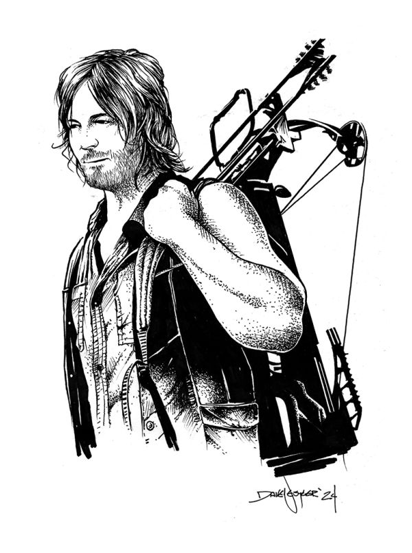 Image for "Walking Dead, Darryl" ink sketch from Dave Nestler