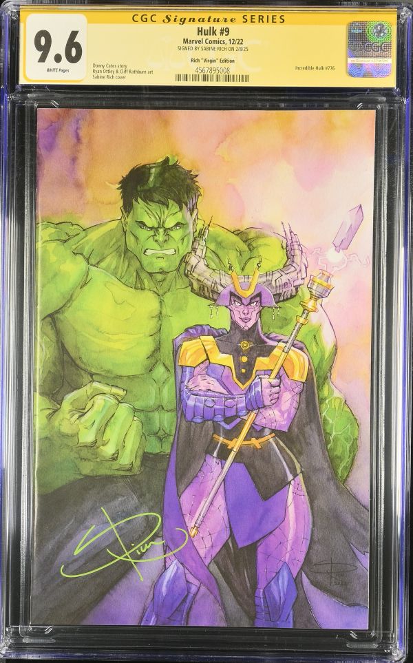 Image for Hulk #9 CGC 9.6 Sabine Rich Virgin Edition Signed by Sabine Rich