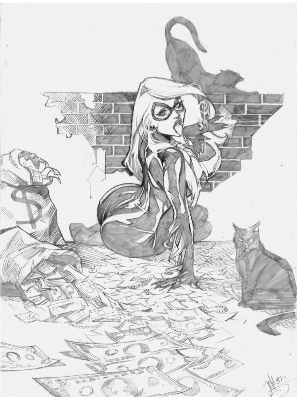 Image for black cat pencils original art by jefter