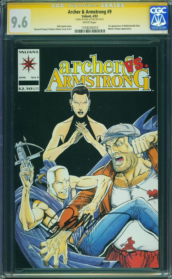 Image for Archer & Armstrong #9 CGC 9.6 - SIGNED BY BOB LAYTON ON 5/30/15