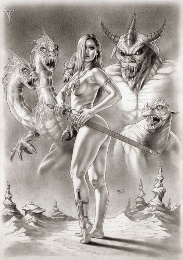 Image for The Beauty & The Beasts - Original Fantasy Pin Up Art