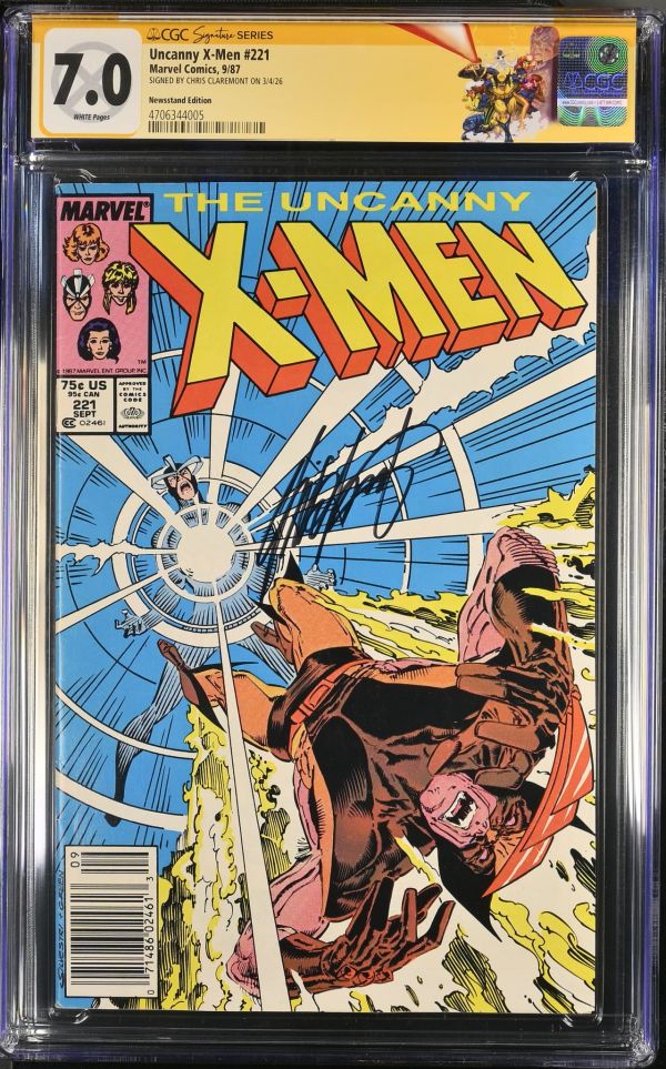 Image for Uncanny X-Men #221 CGC 7.0 Signed by Chris Claremont