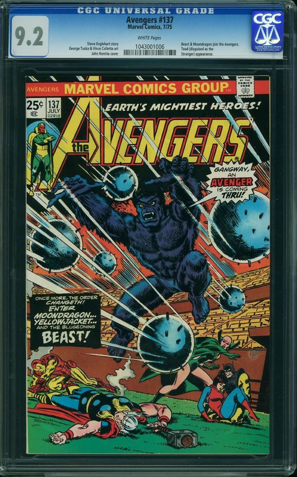 Image for Avengers #137 CGC 9.2