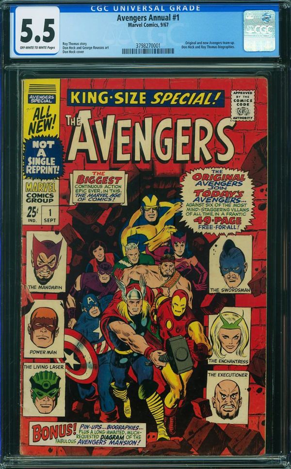 Image for Avengers Annual #1 CGC 5.5