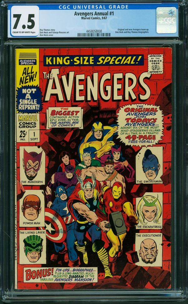 Image for Avengers Annual #1 CGC 7.5
